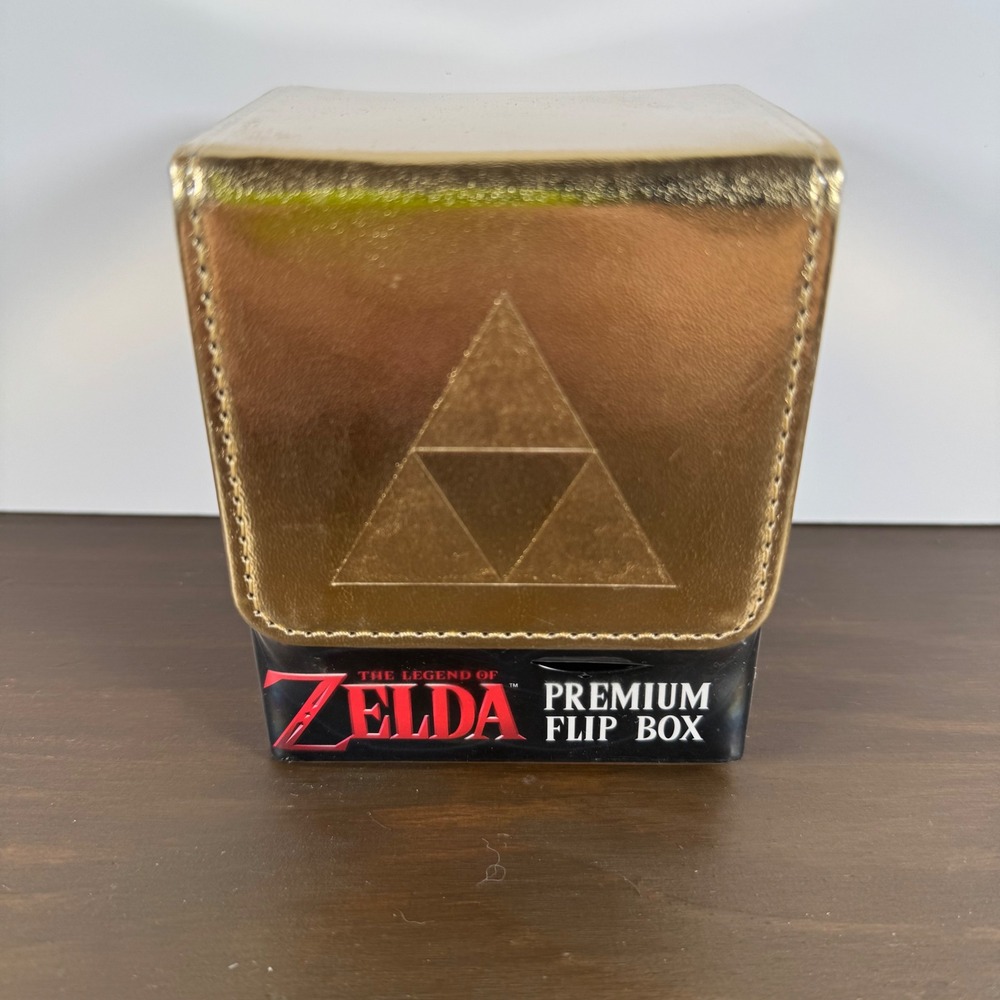 Ultra Pro The Legend of Zelda Gold Tri-Force Premium Flip Box Deck Rare Sealed